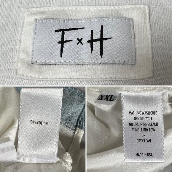 FxH NYC Chrystie Sleeveless Tee SIZE XXL White Cotton Lightweight Soft Tank Top - Picture 3 of 10